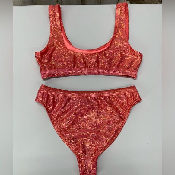 Dippin Daisy’s Swimwear Pink Metallic Bikini Medium - Picture 9 of 10